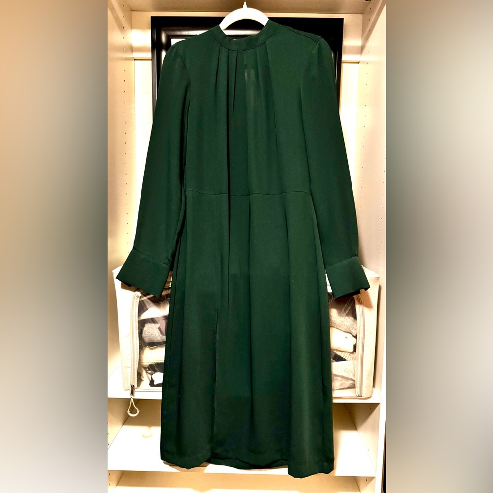 H&M Long Sleeve Open Back Green Dress